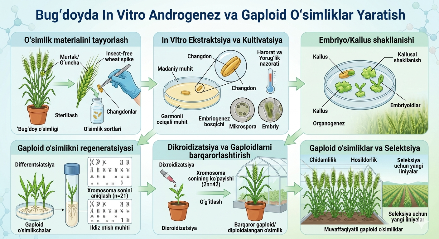 Андрогенез пшеницы in vitro и создание гаплоидных растений.