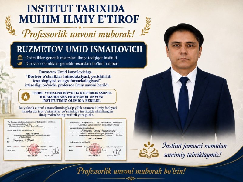 Professorlik unvoni muborak!