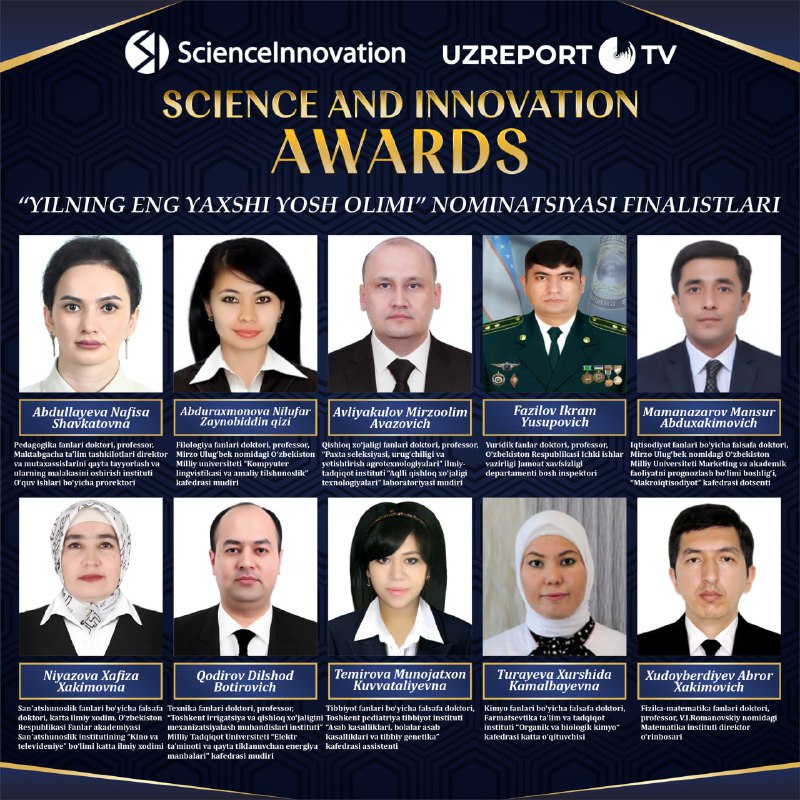 YOSH OLIM "SCIENCE AND INNOVATION AWARDS" TANLOVI FINALISTI BO'LDI